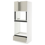 SEKTION / MAXIMERA Armoire haute four/micro+tir/2ptes, blanc/Stensund beige, 30x24x80 "