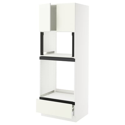 SEKTION / MAXIMERA Armoire haute four/micro+tir/2ptes, blanc/Vallstena blanc, 30x24x80 "
