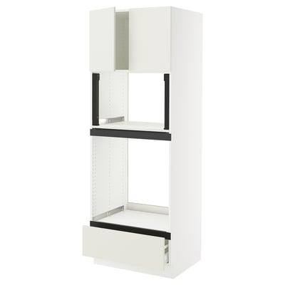 SEKTION / MAXIMERA Armoire haute four/micro+tir/2ptes, blanc/Veddinge blanc, 30x24x80 "