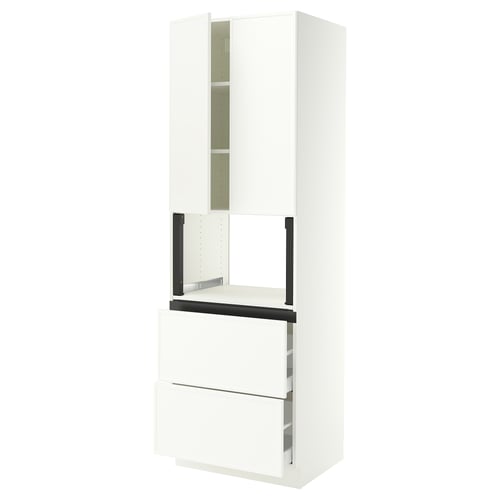 SEKTION / MAXIMERA Armoire haute m-o+2tir/2ptes, blanc/Aspudden blanc mat, 30x24x90 "