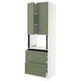 SEKTION / MAXIMERA Armoire haute m-o+2tir/2ptes, blanc/Axstad gris-vert, 30x24x90 "