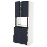 SEKTION / MAXIMERA Armoire haute m-o+2tir/2ptes, blanc Axstad/mat bleu, 30x24x80 "