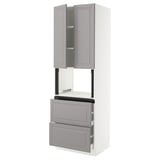 SEKTION / MAXIMERA Armoire haute m-o+2tir/2ptes, blanc/Bodbyn gris, 30x24x90 "