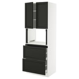 SEKTION / MAXIMERA Armoire haute m-o+2tir/2ptes, blanc/Lerhyttan teinté noir, 30x24x80 "