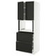 SEKTION / MAXIMERA Armoire haute m-o+2tir/2ptes, blanc/Lerhyttan teinté noir, 30x24x80 "