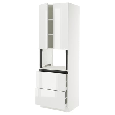 SEKTION / MAXIMERA Armoire haute m-o+2tir/2ptes, blanc/Ringhult blanc, 30x24x90 "
