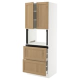 SEKTION / MAXIMERA Armoire haute m-o+2tir/2ptes, blanc/Vedhamn chêne, 30x24x80 "