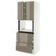 SEKTION / MAXIMERA Armoire haute m-o+2tir/2ptes, blanc/Voxtorp gris-brun foncé ultrabrillant, 30x24x80 "