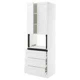SEKTION / MAXIMERA Armoire haute m-o+3tir/2ptes, blanc/Axstad blanc mat, 30x24x90 "