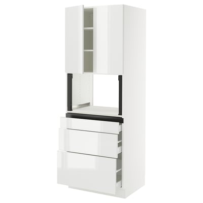 SEKTION / MAXIMERA Armoire haute m-o+3tir/2ptes, blanc/Ringhult blanc, 30x24x80 "