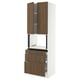 SEKTION / MAXIMERA Armoire haute m-o+3tir/2ptes, blanc/Tistorp effet noyer foncé, 30x24x90 "