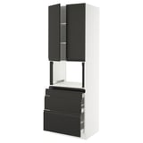 SEKTION / MAXIMERA Armoire haute m-o+3tir/2ptes, blanc/Upplöv anthracite mat, 30x24x90 "