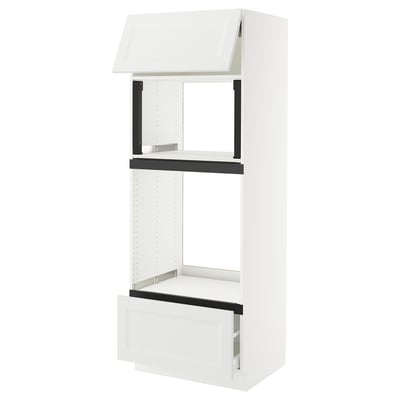 SEKTION / MAXIMERA Armoire haute m-o/four+tir/pte, blanc/Axstad blanc mat, 30x24x80 "