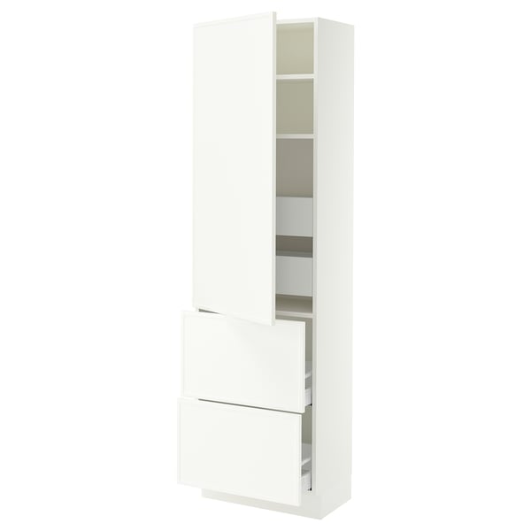 SEKTION / MAXIMERA Armoire haute porte/2 faces/4 tir, blanc/Aspudden blanc mat, 24x15x80 "