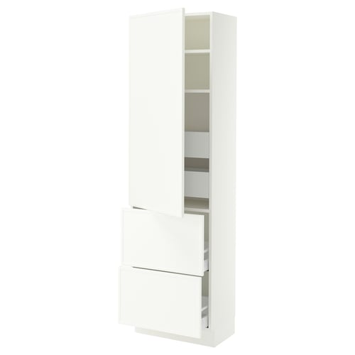 SEKTION / MAXIMERA Armoire haute porte/2 faces/4 tir, blanc/Aspudden blanc mat, 24x15x80 "
