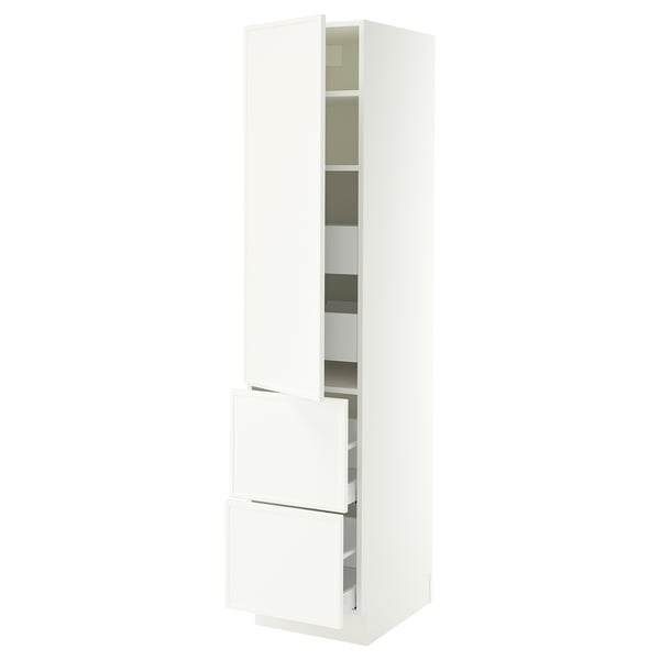 SEKTION / MAXIMERA Armoire haute porte/2 faces/4 tir, blanc/Aspudden blanc mat, 18x24x80 "