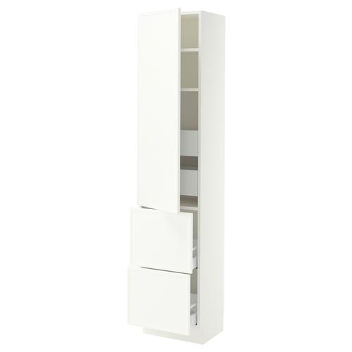 SEKTION / MAXIMERA Armoire haute porte/2 faces/4 tir, blanc/Aspudden blanc mat, 18x15x80 "