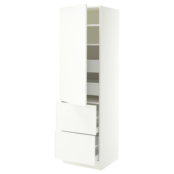 SEKTION / MAXIMERA Armoire haute porte/2 faces/4 tir, blanc/Aspudden blanc mat, 24x24x80 "