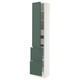 SEKTION / MAXIMERA Armoire haute porte/2 faces/4 tir, blanc/Aspudden gris-vert foncé, 15x15x80 "