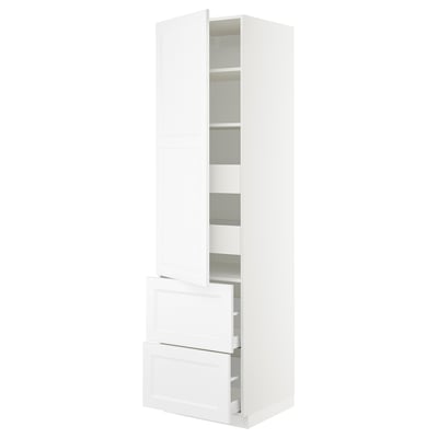 SEKTION / MAXIMERA Armoire haute porte/2 faces/4 tir, blanc/Axstad blanc mat, 24x24x90 "