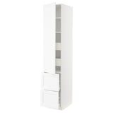 SEKTION / MAXIMERA Armoire haute porte/2 faces/4 tir, blanc Enköping/blanc effet bois, 18x24x90 "