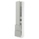 SEKTION / MAXIMERA Armoire haute porte/2 faces/4 tir, blanc/Havstorp gris clair, 18x15x90 "