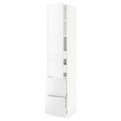 SEKTION / MAXIMERA Armoire haute porte/2 faces/4 tir, blanc/Ringhult blanc, 18x24x90 "