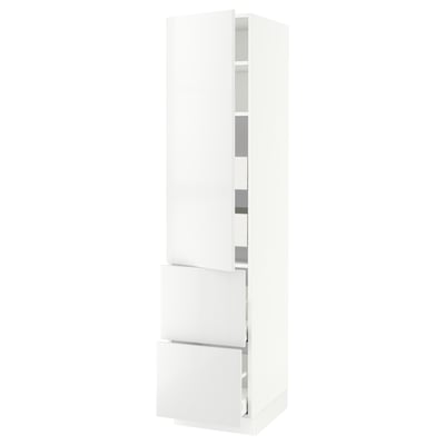 SEKTION / MAXIMERA Armoire haute porte/2 faces/4 tir, blanc/Ringhult blanc, 18x24x80 "
