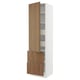 SEKTION / MAXIMERA Armoire haute porte/2 faces/4 tir, blanc/Tistorp effet noyer foncé, 24x24x90 "