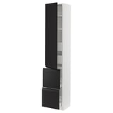 SEKTION / MAXIMERA Armoire haute porte/2 faces/4 tir, blanc/Upplöv anthracite mat, 15x15x80 "