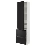 SEKTION / MAXIMERA Armoire haute porte/2 faces/4 tir, blanc/Upplöv anthracite mat, 24x15x90 "