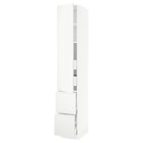 SEKTION / MAXIMERA Armoire haute porte/2 faces/4 tir, blanc/Voxtorp blanc mat, 15x24x90 "