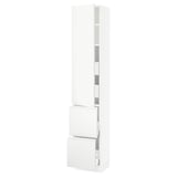 SEKTION / MAXIMERA Armoire haute porte/2 faces/4 tir, blanc/Voxtorp blanc mat, 15x15x80 "
