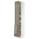 SEKTION / MAXIMERA Armoire haute porte/2 faces/4 tir, blanc/Voxtorp gris-brun foncé ultrabrillant, 18x24x90 "
