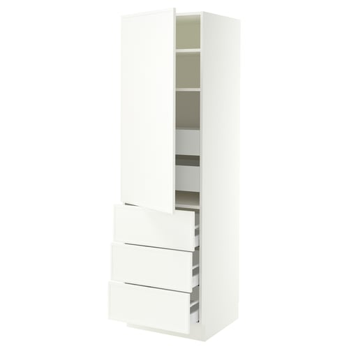 SEKTION / MAXIMERA Armoire haute porte/3 faces/5 tir, blanc/Aspudden blanc mat, 24x24x80 "