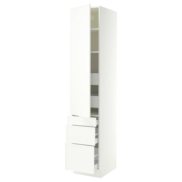 SEKTION / MAXIMERA Armoire haute porte/3 faces/5 tir, blanc/Aspudden blanc mat, 18x24x90 "