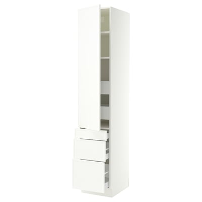 SEKTION / MAXIMERA Armoire haute porte/3 faces/5 tir, blanc/Aspudden blanc mat, 18x24x90 "