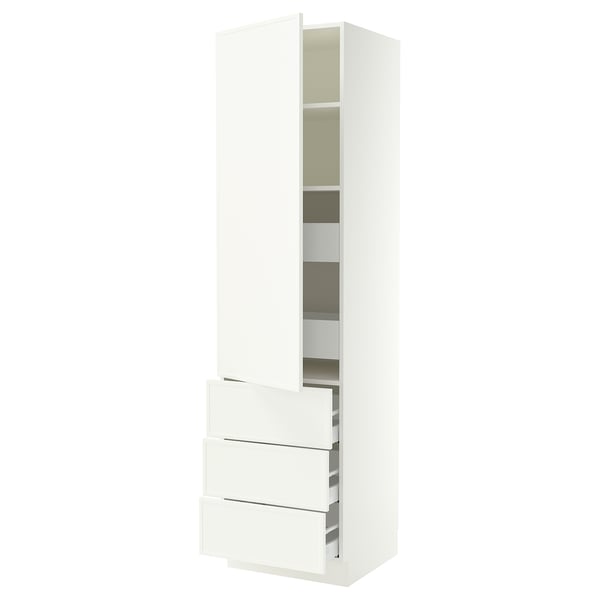 SEKTION / MAXIMERA Armoire haute porte/3 faces/5 tir, blanc/Aspudden blanc mat, 24x24x90 "