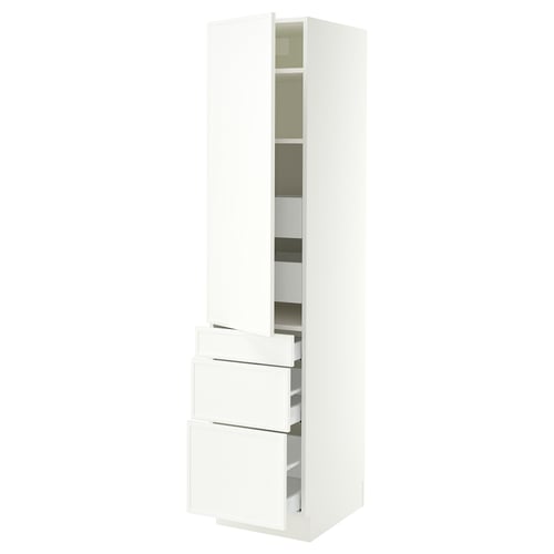 SEKTION / MAXIMERA Armoire haute porte/3 faces/5 tir, blanc/Aspudden blanc mat, 18x24x80 "