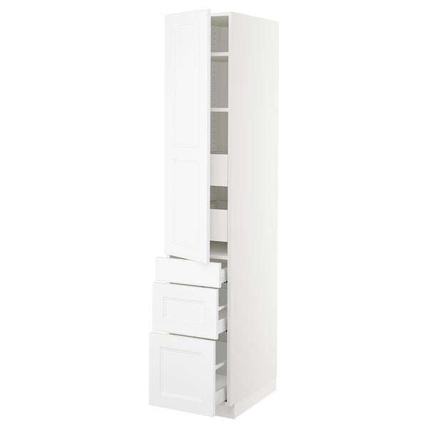 SEKTION / MAXIMERA Armoire haute porte/3 faces/5 tir, blanc/Axstad blanc mat, 15x24x80 "