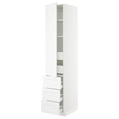 SEKTION / MAXIMERA Armoire haute porte/3 faces/5 tir, blanc/Axstad blanc mat, 18x24x90 "