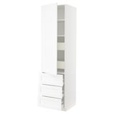 SEKTION / MAXIMERA Armoire haute porte/3 faces/5 tir, blanc Enköping/blanc effet bois, 24x24x90 "