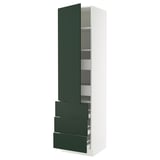 SEKTION / MAXIMERA Armoire haute porte/3 faces/5 tir, blanc/Havstorp vert profond, 24x24x90 "