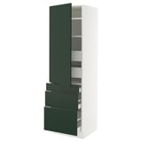 SEKTION / MAXIMERA Armoire haute porte/3 faces/5 tir, blanc/Havstorp vert profond, 24x24x80 "