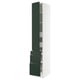 SEKTION / MAXIMERA Armoire haute porte/3 faces/5 tir, blanc/Havstorp vert profond, 15x24x90 "