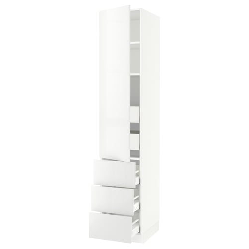 SEKTION / MAXIMERA Armoire haute porte/3 faces/5 tir, blanc/Ringhult blanc, 18x24x90 "