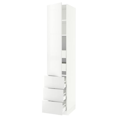 SEKTION / MAXIMERA Armoire haute porte/3 faces/5 tir, blanc/Ringhult blanc, 18x24x90 "