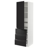 SEKTION / MAXIMERA Armoire haute porte/3 faces/5 tir, blanc/Upplöv anthracite mat, 24x24x80 "