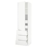 SEKTION / MAXIMERA Armoire haute porte/3 faces/5 tir, blanc/Voxtorp blanc mat, 24x24x90 "