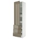 SEKTION / MAXIMERA Armoire haute porte/3 faces/5 tir, blanc/Voxtorp gris-brun foncé ultrabrillant, 24x24x90 "